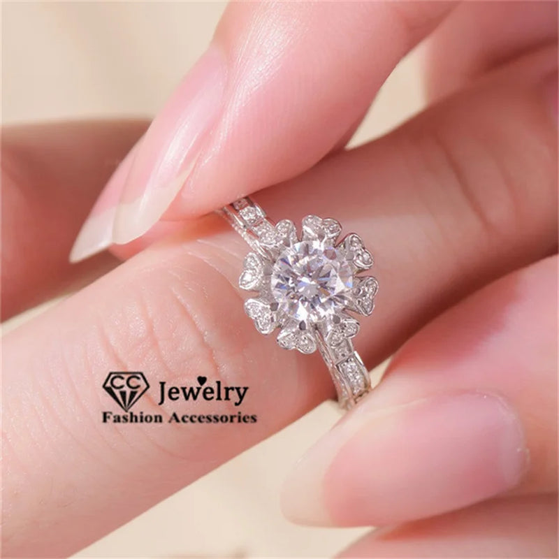 Heart Rings CZ Stone Wedding Love Jewelry CC1386