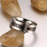Stainless Steel Couple Rings Romantic Wedding Party Gift CC1282