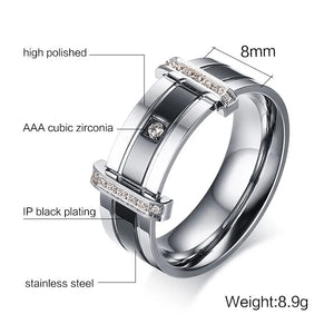 Stainless Steel Couple Rings Romantic Wedding Party Gift CC1282