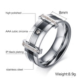 Stainless Steel Couple Rings Romantic Wedding Party Gift CC1282