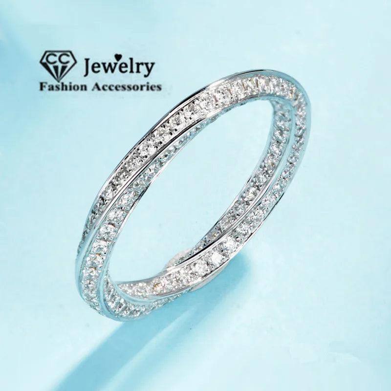 CC Sterling Ring For Women Bridal Accessories Jewelry Engagement Proposal Rings