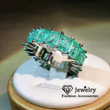 CC Sterling Ring Green Stone Plated Charms Bijoux