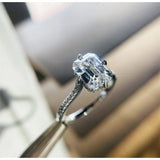 Plated Cubic Zirconia Stone Wedding Engagement Ring for Women