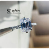 Plated Cubic Zirconia Stone Wedding Engagement Ring for Women