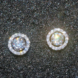 925 Silver CZ Stud Earrings Romantic Wedding Jewelry
