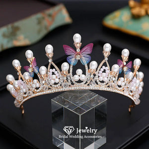 Butterfly Bridal Crown Hairband Engagement Wedding Accessories YQ16