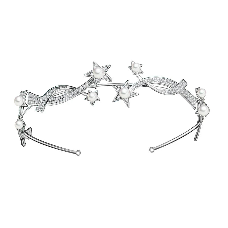 Star Shape Wedding Tiara Bridal Headpiece Crown HS107