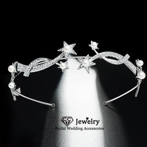 Star Shape Wedding Tiara Bridal Headpiece Crown HS107
