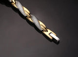 CC Titanium Stainless Steel Health Stone Bracelet for Men