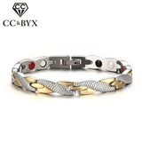 CC Titanium Stainless Steel Health Stone Bracelet for Men