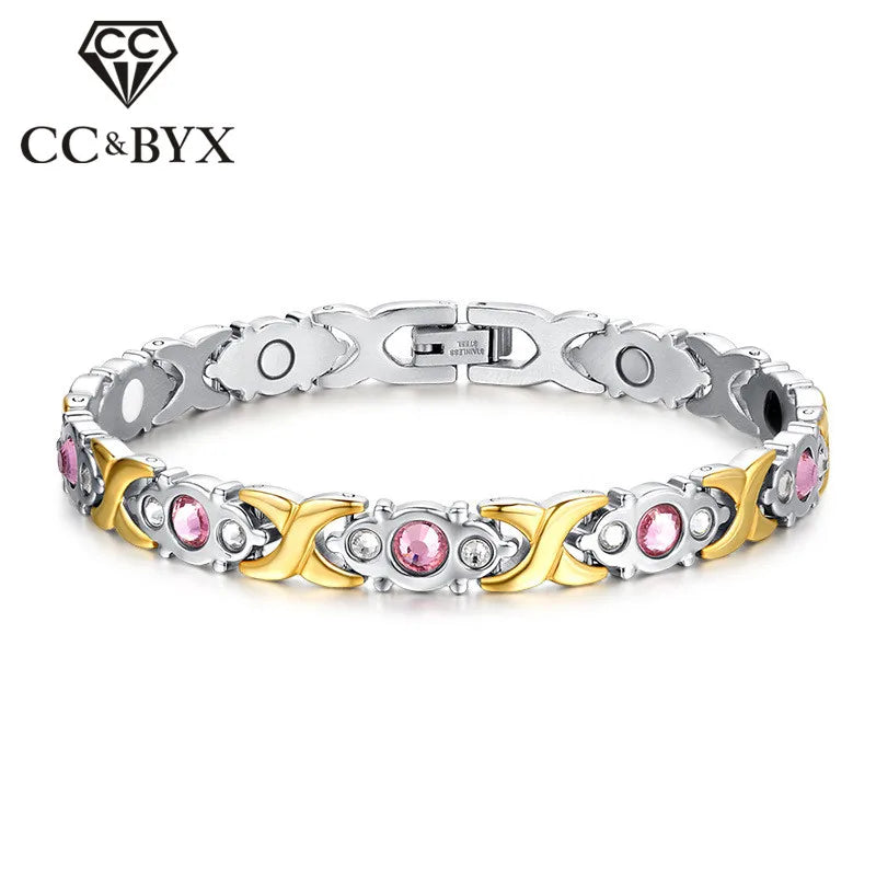 Geometric Shape Stainless Steel Magnetic Bracelet