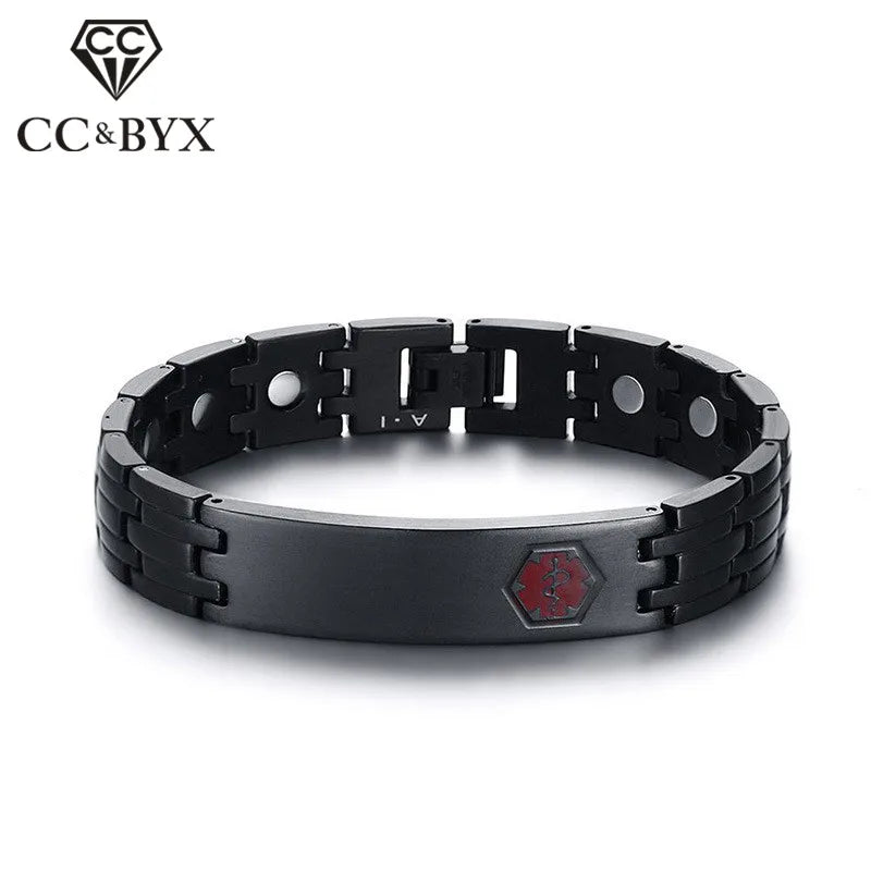 CC Vintage Bracelet Men Health Care Stainless Titanium Steel Bracelet