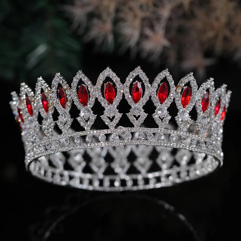 Vintage Red Crown Diadem Wedding Hair Accessory