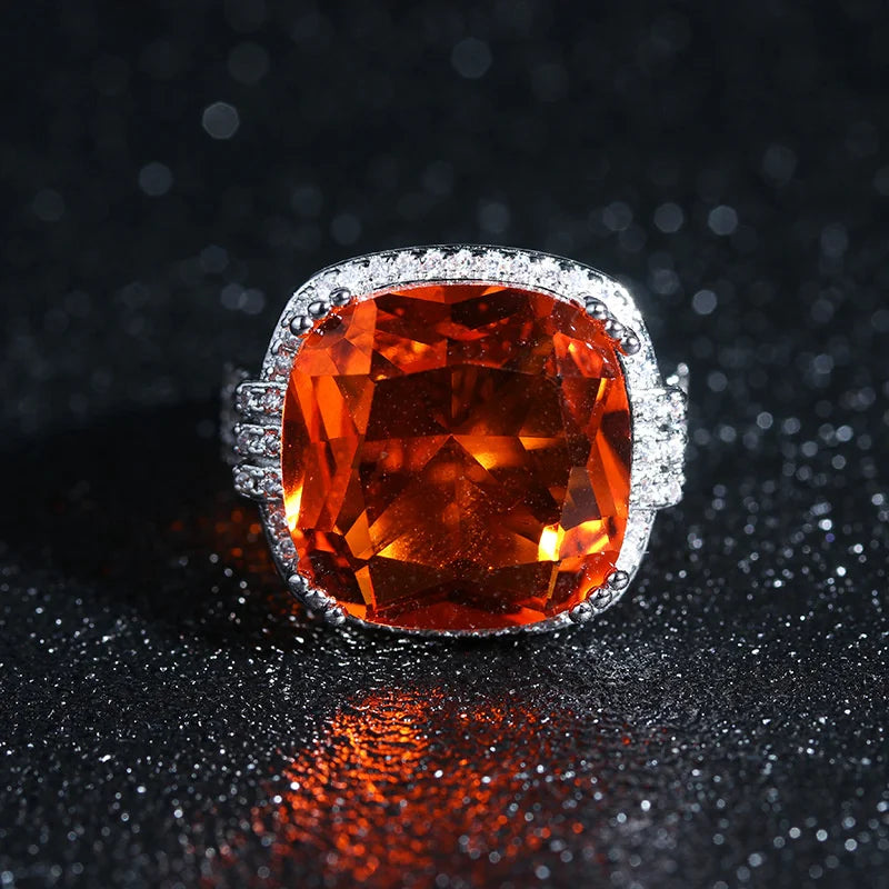 CC Vintage Jewelry Ring Big Stone Party Accessory for Women