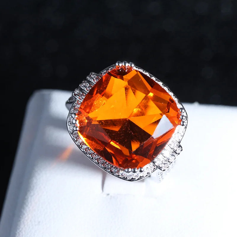 CC Vintage Jewelry Ring Big Stone Party Accessory for Women