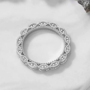 Baroque CZ Lace Bead Ring Bridal Wedding Bijoux CC1618