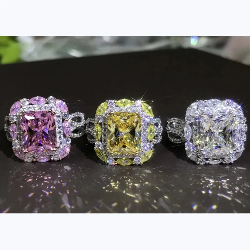 Colorful CZ Ring Bridal Wedding Engagement Bijoux CC3104