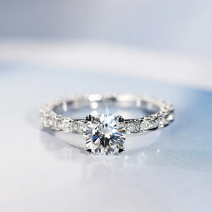 Vintage Women's Sterling Silver Zirconia Ring for Wedding