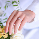 Vintage Women's Sterling Silver Zirconia Ring for Wedding