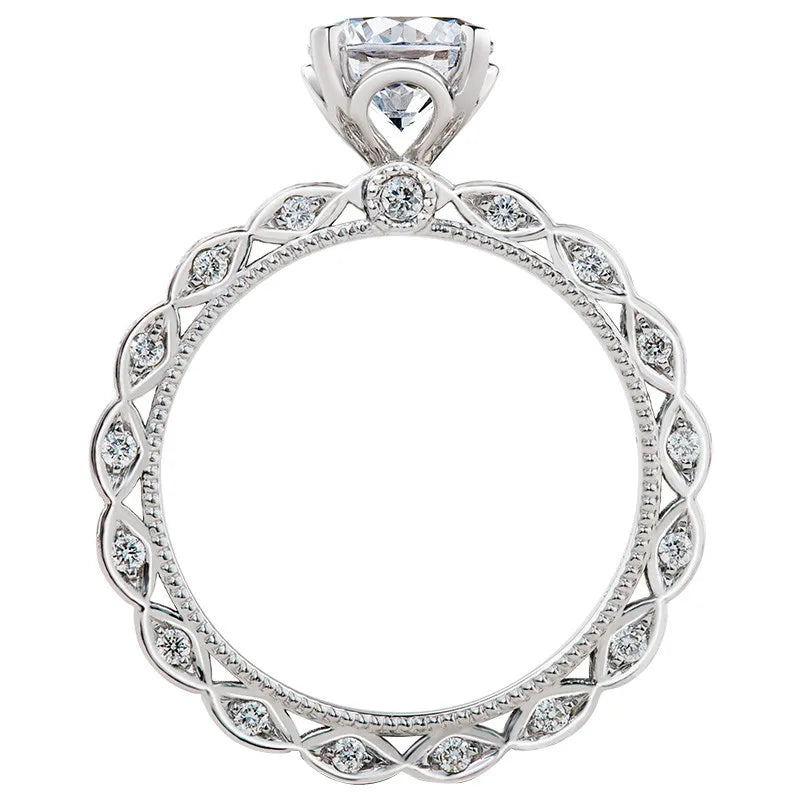 Vintage Women's Sterling Silver Zirconia Ring for Wedding