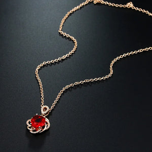 Vintage Red Stone Bridal Wedding Necklace CCN010
