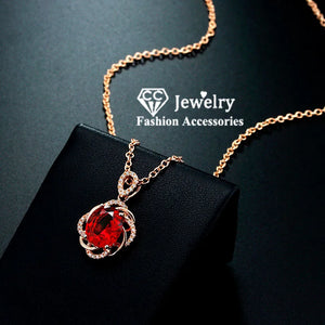 Vintage Red Stone Bridal Wedding Necklace CCN010