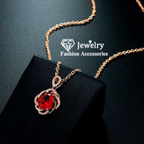 Vintage Red Stone Bridal Wedding Necklace CCN010