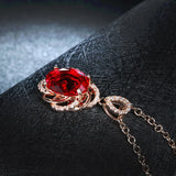 Vintage Red Stone Bridal Wedding Necklace CCN010