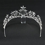 Star Shape Wedding Crown Tiara Hairband for Women Bride