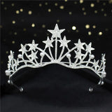 Star Shape Wedding Crown Tiara Hairband for Women Bride