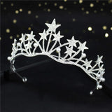 Star Shape Wedding Crown Tiara Hairband for Women Bride