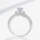 Vintage Flower Rose CZ Wedding Ring 0.8ct Round Stone Bridal Jewelry