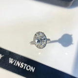 Egg Shape Oval CZ Engagement Ring Women CC3131