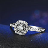 Silver Square Classic Wedding Rings Women CC035