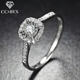Silver Square Classic Wedding Rings Women CC035