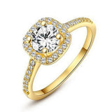 Silver Square Classic Wedding Rings Women CC035