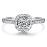 Silver Square Classic Wedding Rings Women CC035