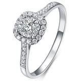 Silver Square Classic Wedding Rings Women CC035
