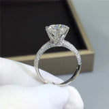 Sterling Silver CZ Bridal Engagement Ring Set