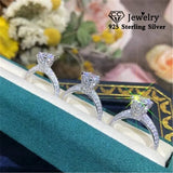 Sterling Silver CZ Bridal Engagement Ring Set