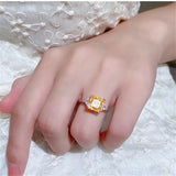 CC Plated Rings Shine Pink Cubic Zircon Wedding Engagement Fine Jewelry