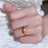 CC Plated Rings Shine Pink Cubic Zircon Wedding Engagement Fine Jewelry