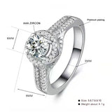 CZ Round Stone Wedding Ring Engagement Bridal Fine Jewelry