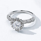 Women Rings Engagement Wedding Jewelry Flower Cubic Zircon Stone