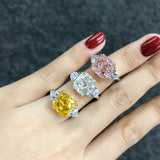 Silver Zirconia Wedding Ring Square Stone Fine Jewelry CC1665