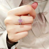 Pink Shine Stone Engagement Wedding Ring for Lady
