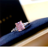 CC Women's Pink Romantic Engagement Wedding Ring