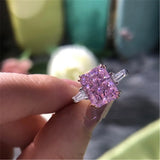 CC Women's Pink Romantic Engagement Wedding Ring