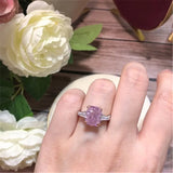 Pink Plated Romantic Engagement Wedding Ring CC1663
