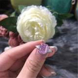 Pink Plated Romantic Engagement Wedding Ring CC1663